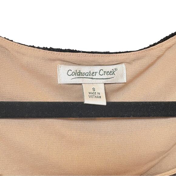 Coldwater Creek Black Embellished Lace Fitted Tank Top Womens Small Whimsigoth - Picture 3 of 8